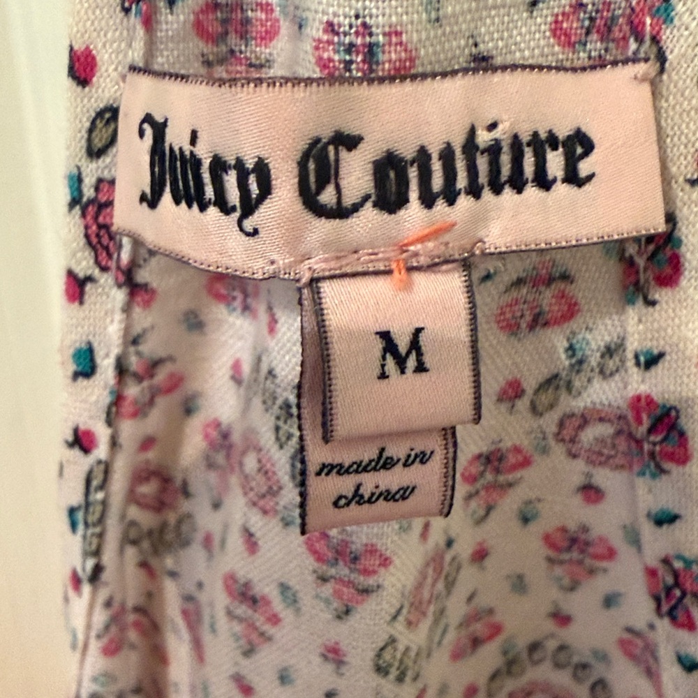 Sweet floral linen & cotton halter dress by Juicy Couture, sz M